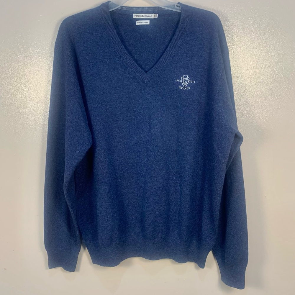 Peter Millar 100% Cashmere Scioto Embroidered Log… - image 1